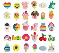 Cheerix Lot de 30 breloques pour chaussures Crocs - Accessoires de fruits - Accessoires de chaussures DIY - En PVC - Pour enfants, garçons, filles, adultes