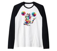 Cheerleader Pom Poms Colorful Outfit Rainbow Tie Dye Manche Raglan