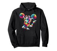 Cheerleader Pom Poms Colorful Outfit Rainbow Tie Dye Sweat à Capuche