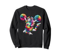 Cheerleader Pom Poms Colorful Outfit Rainbow Tie Dye Sweatshirt
