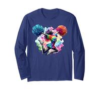 Cheerleader Pom Poms Tie DyeCheerleading Cheer Girls Outfit Manche Longue