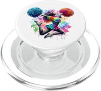 Cheerleader Pom Poms Tie DyeCheerleading Cheer Girls Outfit PopSockets PopGrip pour MagSafe