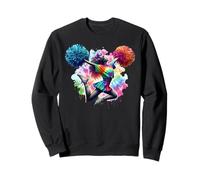 Cheerleader Pom Poms Tie DyeCheerleading Cheer Girls Outfit Sweatshirt