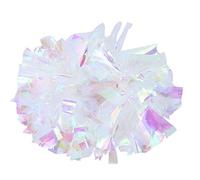 Cheerleadering Pom Pom Durable Non Glissement Handle Couleurs Brillantes pour la Concours de Sports d'école de fête de Danse PE MATÉRIAUX 7 Couleurs Silver Red (Pur Sept Couleurs à Double tête)
