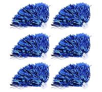 Cheerleading Pom Poms, 6pcs Pet Cheerleading Squad Spirited Fun Poms Pompoms Cheer Costume Accessoire pour Cheer Sport Enfants Adultes Équipe(Bleu)