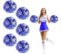 Cheerleading Pompons, 6pcs Pompon Cheerleader avec Anneau, Cheerleader Pom Pom, pour les Compétitions Sportives, Les Spectacles de Scène, les Fêtes Festives (Couleurs Mélangées)