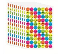 Cheeroyal 20 feuilles 1540 Smiley enfants Smiley autocollants 5 couleurs élèves autocollants récompense Smiley autocollants Comportement graphique Scrapbooking fournitures