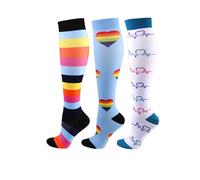 Cheeroyal 3 paires de chaussettes de compression 20-30 mmHg pour hommes/femmes infirmi¨¨re de r¨¦cup¨¦ration course maternit¨¦ grossesse vol voyage m¨¦dical sant¨¦ sport