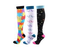 Cheeroyal 3 paires de chaussettes de compression 20-30 mmHg pour hommes/femmes infirmi¨¨re de r¨¦cup¨¦ration course maternit¨¦ grossesse vol voyage m¨¦dical sant¨¦ sport