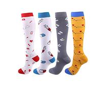 Cheeroyal 4 paires de chaussettes de compression 20-30 mmHg pour infirmières masculines/féminines récupération course à pied femmes enceintes grossesse vol voyage médical santé sport