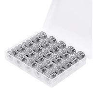 Cheeroyal Bobine de machine à coudre 36Pcs, bobine métallique vide Bobine de couture avec boîte de rangement pour Brother, Toyota, Singh, Genom (36pcs)