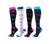 Cheeroyal Chaussettes de Compression 20-30mmHg pour hommes femmes infirmière de récupération en cours d'exécution maternité grossesse vol voyage Sport médical (Set (2-1), s)