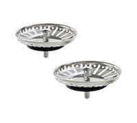 Cheeroyal Lot de 2 bondes d'évier de cuisine en acier inoxydable (84 mm)