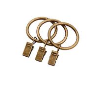 Cheeroyal Lot de 20 anneaux de rideau en métal avec crochets - Diamètre intérieur : 32 mm/50 mm (intérieur : 32 mm, bronze vert)