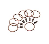 Cheeroyal Lot de 20 anneaux de rideau en métal avec crochets - Diamètre intérieur : 32 mm/50 mm (intérieur : 50 mm, bronze rouge)