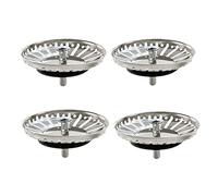 Cheeroyal Lot de 4 bondes d'évier de cuisine en acier inoxydable (84 mm)