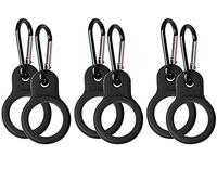 Cheeroyal Lot de 6 boucles de bouteille d'eau en silicone avec anneau en D pour voyage, camping, randonnée, activités de plein air