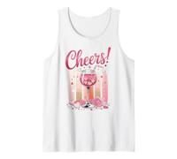 Cheers Cocktail Coeurs Mignon Amour Floral Boisson Débardeur