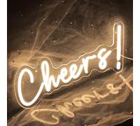 Cheers néon décoration murale LED néon cheers light sing USB parti décoration maison salon Club de Noël Bistro décoration 5V (blanc chaud)