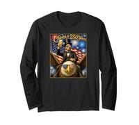 Cheers to 250 Years Drapeau américain Lincoln Eagle Beer Drinking Manche Longue