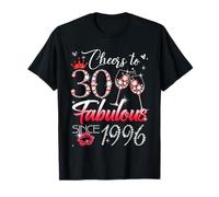 Cheers to 30 Fabulous Since 1996 30th Birthday Women Girls T-Shirt