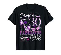 Cheers to 30 Fabulous Since 1996 30th Birthday Women Girls T-Shirt
