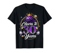 Cheers to 30 Years Old Wedding Anniversary 30th Birthday T-Shirt