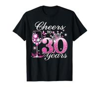 Cheers to 30 Years Old Wedding Anniversary 30th Birthday T-Shirt