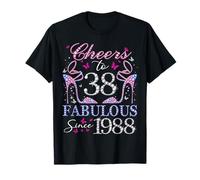 Cheers to 38 Fabulous Since 1988 38th Birthday Women Girls T-Shirt
