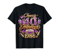 Cheers to 40 Years Old Wedding Anniversary 40th Birthday T-Shirt