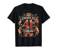 Cheers to 41 Years Old Wedding Anniversary 41st Birthday T-Shirt