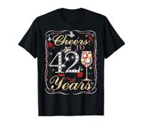 Cheers to 42 Fabulous Since 1984 42nd Birthday Women Girls T-Shirt