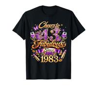 Cheers to 43 Years Old Wedding Anniversary 43rd Birthday T-Shirt