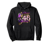 Cheers to 46 Years Old Wedding Anniversary 46th Birthday Sweat à Capuche