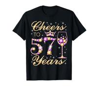 Cheers to 57 Years Old Queen Fête d'anniversaire T-Shirt