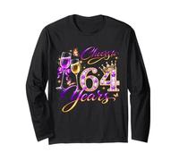 Cheers to 64 Years Old Wedding Anniversary 64th Birthday Manche Longue