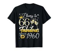Cheers to 66 Fabulous Since 1960 66th Birthday Women Girls T-Shirt