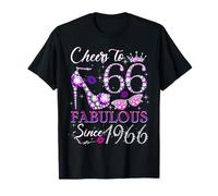 Cheers to 66 Fabulous Since 1960 66th Birthday Women Girls T-Shirt