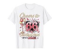 Cheers to 66 Fabulous Since 1960 66th Birthday Women Girls T-Shirt