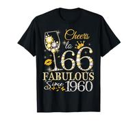 Cheers to 66 Fabulous Since 1960 66th Birthday Women Girls T-Shirt