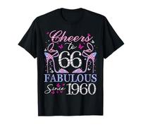 Cheers to 66 Fabulous Since 1960 66th Birthday Women Girls T-Shirt