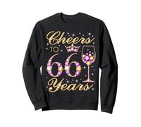 Cheers to 66 Years Old Queen Fête d'anniversaire 66 Ans Sweatshirt