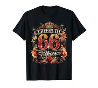 Cheers to 66 Years Old Wedding Anniversary 66th Birthday T-Shirt