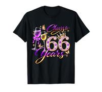 Cheers to 66 Years Old Wedding Anniversary 66th Birthday T-Shirt