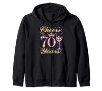 Cheers to 70 Years Old Queen Fête d'anniversaire 70 Ans Sweat à Capuche