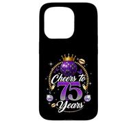 Cheers to 75 Years Old Wedding Anniversary 75th Birthday Coque pour iPhone 15 Pro