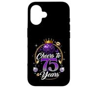 Cheers to 75 Years Old Wedding Anniversary 75th Birthday Coque pour iPhone 16