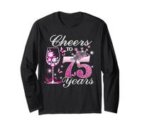 Cheers to 75 Years Old Wedding Anniversary 75th Birthday Manche Longue