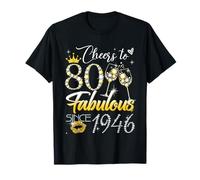 Cheers to 80 Fabulous Since 1946 80th Birthday Women Girls T-Shirt
