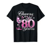 Cheers to 80 Years Old Wedding Anniversary 80th Birthday T-Shirt